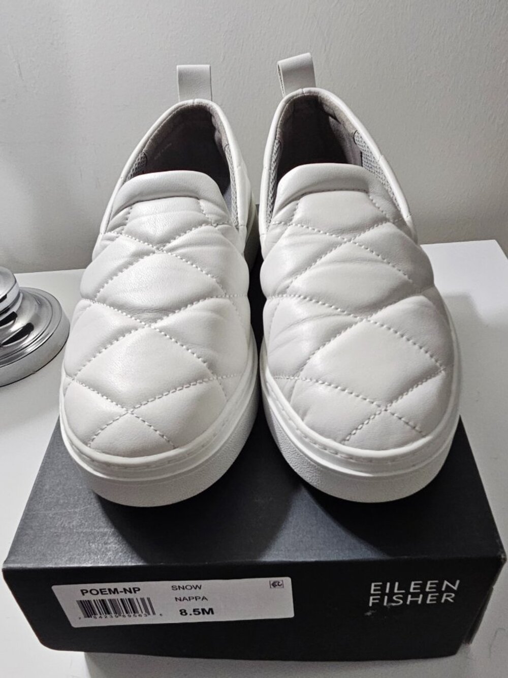 Eileen Fisher Quilted Leather Loafers